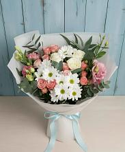 Букет цветов из:  Розы, Лизиантусы и Хризантемы #REPLACE_PRED# Вознесенском