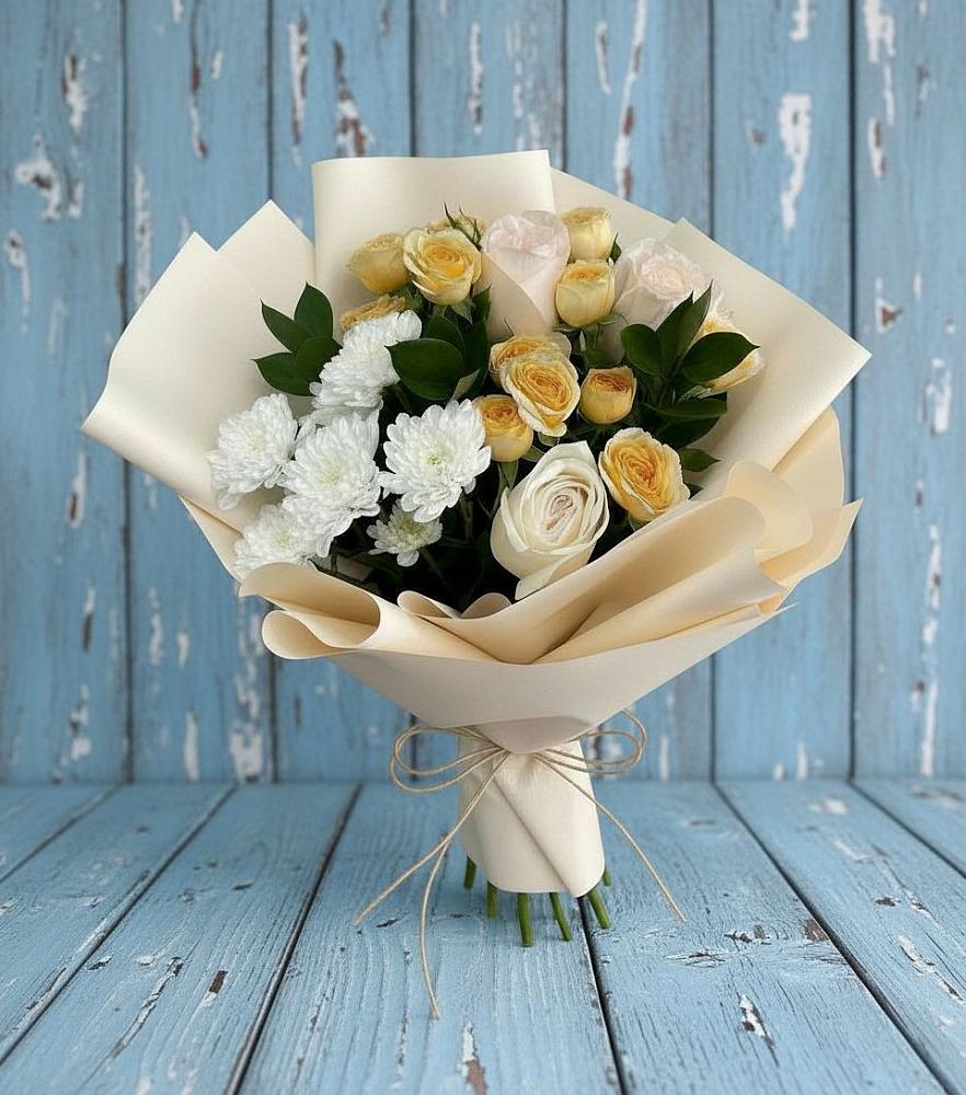 Букет цветов из: Розы и Хризантемы в Вознесенском