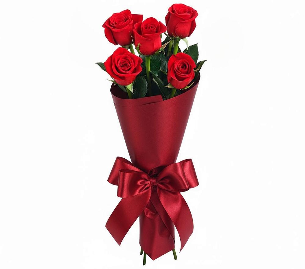 Букет 5 Красных роз Эдлесс Лав в Вознесенском