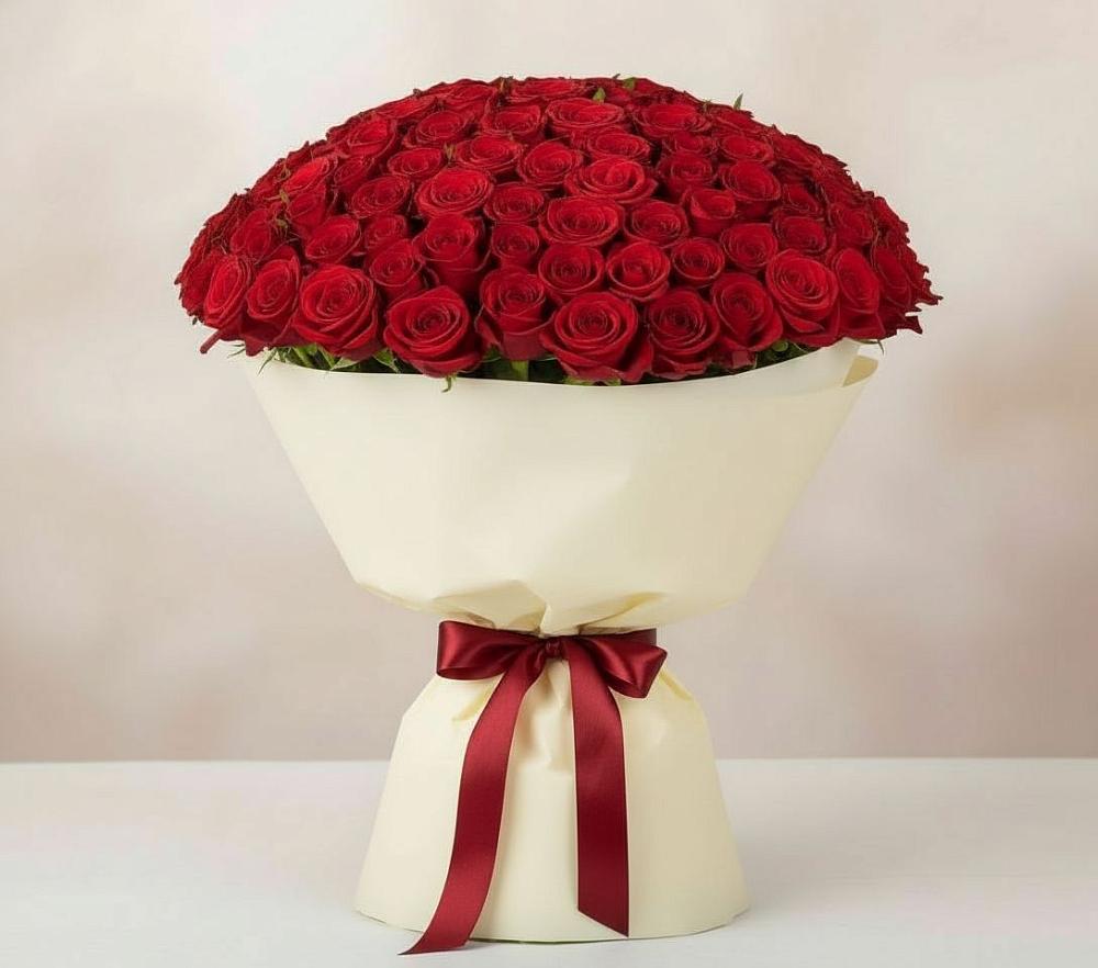 Букет 101 Красная роза Милано в Вознесенском