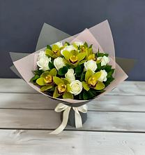 Букет цветов из:  Орхидеи и Розы в Вознесенском