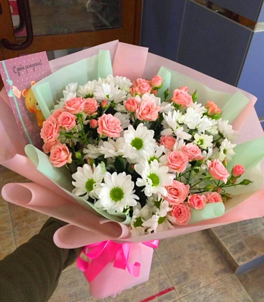 Букет цветов из: Розы и Хризантемы в Вознесенском
