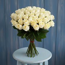 Букет 51 Белая роза Эдлесс Лав в Вознесенском
