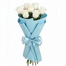 Букет 7 белых роз Проуд в Вознесенском