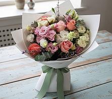 Букет цветов из:  Розы, Лизиантусы и Гвоздики #REPLACE_PRED# Вознесенском