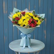 Букет цветов из:  Альстромерии и Хризантемы в Вознесенском