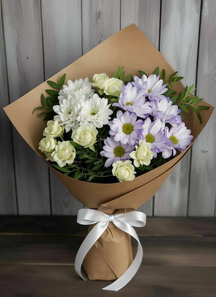 Букет цветов из: Хризантемы и Розы в Вознесенском